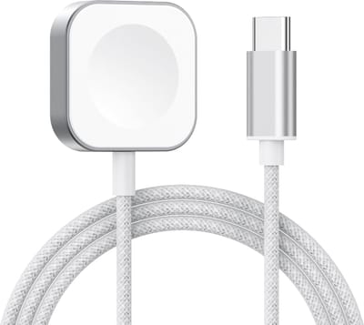 Oplader - USB C oplaadkabel - geschikt voor Apple Watch Series 1 / 2 / 3 / 4 / 5 / 6 / 7 / 8 / 9 / 10 / SE / SE 2 / Ultra / Ultra 2 - draadloos opladen - space grey