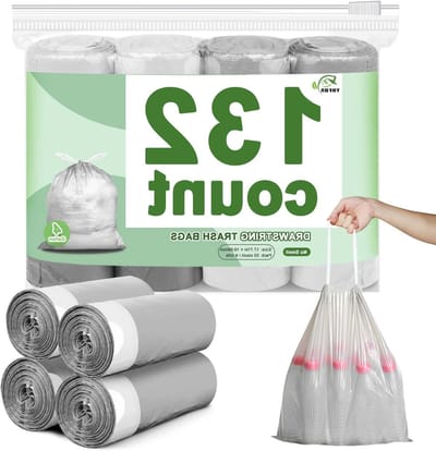 Kleine vuilniszakken - Afvalzakken - Huishoudelijk afval - Trekkoord sluiting - 4 Gallon 140 stuks - Wit