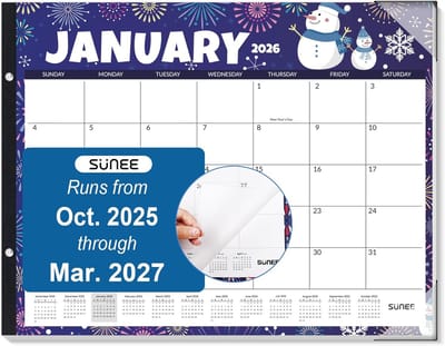 Grote Bureaukalender 2025 - 18 Maanden Planner (Januari 2025 t/m Maart 2026) - Tafelkalender voor Thuis of Kantoor