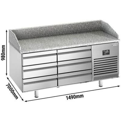 GGM Gastro Pizzakühltisch Premium PLUS - 1490x700mm - mit 6 Schubladen