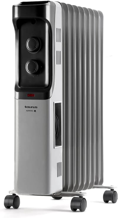 Olie Radiator - Verwarming Element - Ruimte Verwarmen - 9 Elementen - 2000 Watt - Grijs