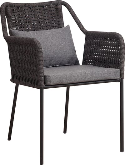 Tuinstoel Rotan - Weerbestendig - Loungestoel look - Tuinmeubelen - Wicker - Zwart - Tuinstoelen - Set van 2