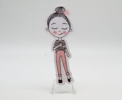 Thee Drinkend Meisje Sticker - Meisjes Meiden | Vera's Arts & Dice | Schattige Stickers - Handgemaakte Stickers - Journaling - Bullet Journal - Scrapbooking - Leuke Stickers - Laptop Sticker - Telefoon Sticker