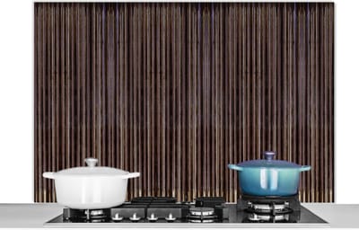 Spatscherm keuken 120x80 cm - Kookplaat achterwand Golfplaat - Roest print - Industrieel - Patronen - Muurbeschermer - Spatwand fornuis - Hoogwaardig aluminium