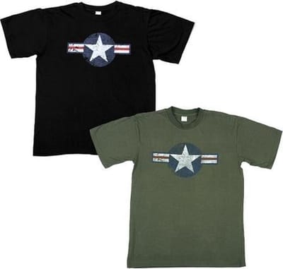 Fostex T-shirt - zwart - katoen - USA Airforce logo - heren - vintage L