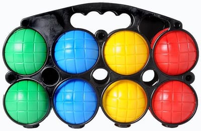 Jeu de boules set - gekleurd - voor kinderen - 8 ballen