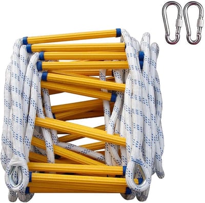 Veiligheidsladder - Touwladder Vluchtladder - Noodsituaties Ontsnappen - Hoge Draagkracht - 3 Meter - Wit