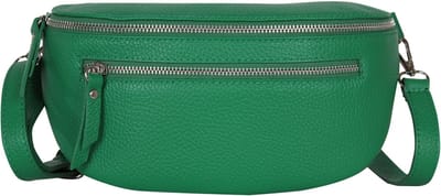 AmbraModa GLX2 - Heuptas buiktas crossbodytas, ideaal voor vakantie, reizen, uitgaan gemaakt van echt leer. Groen