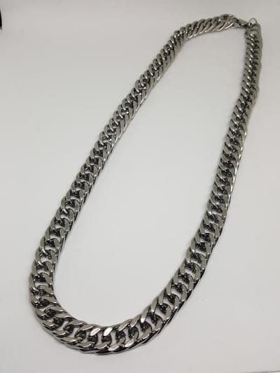 RH-Jewelry. Stalen ketting heren. Panzerketting dubbele schakel