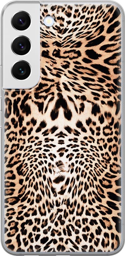 Leuke Telefoonhoesjes - Hoesje geschikt voor Samsung Galaxy S22+ - Animal print - Soft case - TPU - Luipaardprint - Bruin