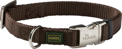 Hunter Vario Basic Alu-Strong Hondenhalsband - 45-65 cm - Nylon - Bruin