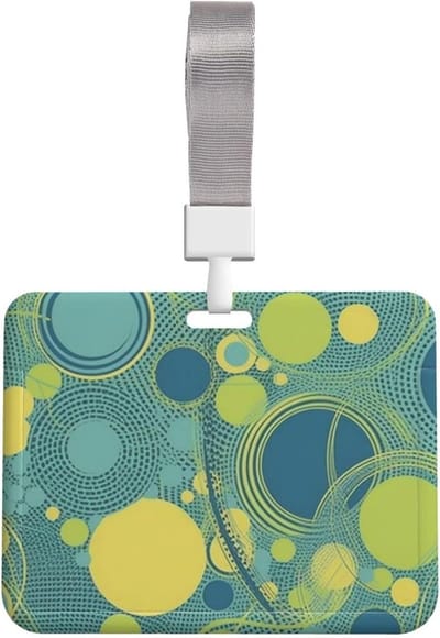 ID-kaart houder - Naambadge beschermer - Veilig opbergen - Water- en stofafstotend - 10 x 8 cm - Gele Cirkel