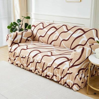 Elastische bankhoes voor woonkamer Bedrukte bankhoes L-vormige bank Meubelbeschermer Hoes Slaapkamer Woondecoratie Bankhoes Small(90-140cm)1PC