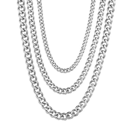 Aramat Jewels | Halskettingen | RVS Curb Cubaanse Ketting gourmetschakel | 3mm / 45cm |45cm | | Staal | Volwassenen | Verkleurd niet
