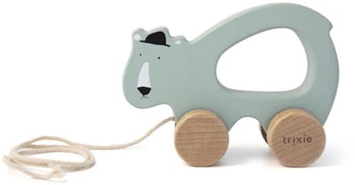 Trixie Houten Trekspeeltje - Mr. Polar Bear - Voor de eerste stapjes - Babyspeelgoed - Voor Jongens & Meisjes - Ijsbeer
