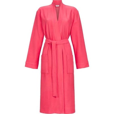 Ringella Flamingoroze uniseks badjas badstof Roze man M