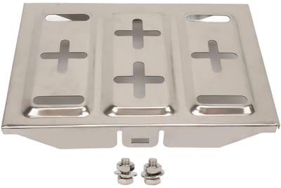 Allecto - Autoaccuhouder - Universele batterijhouder - Roestvrij staal - 19,3 x 28,5 cm - Geschikt voor standaard batterijen - Bevestigingsschroeve...