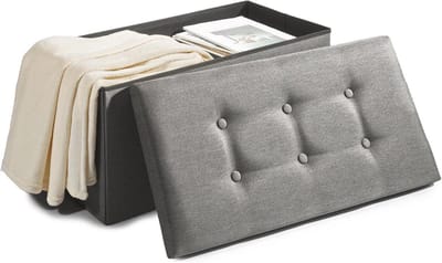 Opvouwbare zitbank met opbergruimte - XL 76 x 38 x 38 cm grijs