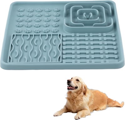 Lick Mat voor Honden, 19×19 cm, Siliconen Voedingsmat voor Yogurt, Antislip, Gemakkelijk Schoon te Maken, Draagbaar en Waterdicht Kussen voor Huisdieren