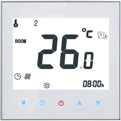 Écran LCD Programmable hebdomadaire 16A 95-240V, Thermostat de chauffage électrique pour pièce blanc