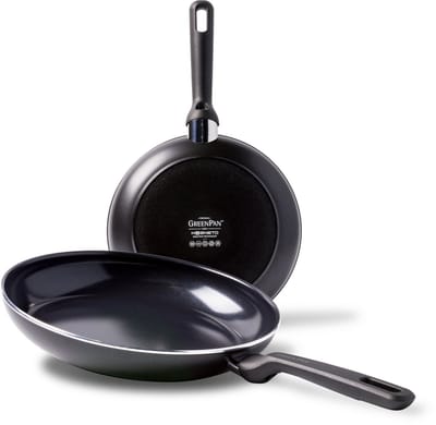 GreenPan Memphis Koekenpannenset 2-delig - 24/28cm - PFAS-vrije antikleeflaag - Pannenset inductie - Keramische pan - Ovenbestendig tot 160°C - Koudgrepen - Zwart