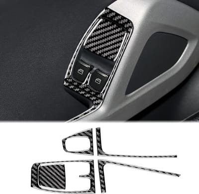 Koolstofvezel afdekking voor binnendeur vensterglas hefschakelaar console voor Mercedes Smart 451 Fortwo 2008-2015, interieuraccessoires en decoratie