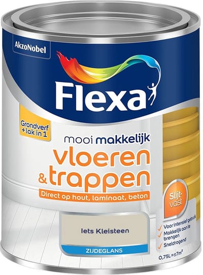 Flexa - Mooi Makkelijk Vloeren & Trappen Zijdeglans - Iets Kleisteen - Mengverf - 750 Ml