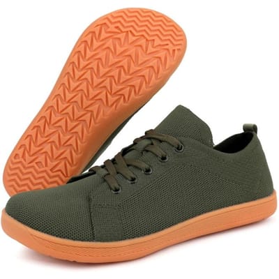 Unisex Brede Barefoot Schoenen voor Heren Dames Outdoor Trail Running Minimalistische Wandelschoenen Lichtgewicht en Ademend 39 legergroene kleur