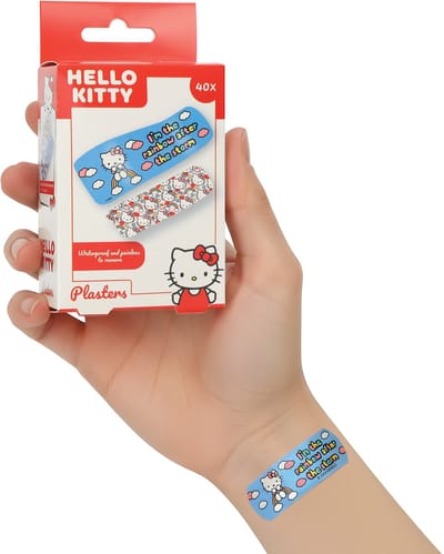 Hello Kitty Pleisters voor Kinderen 40 Stuks - Waterbestendig en Huidvriendelijk - Hello Kitty Producten - 2 Vrolijke Designs - Multikleur - Silvergear