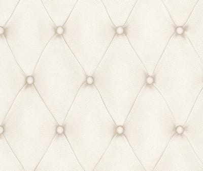 Rasch Chesterfield Vliesbehang Wit Beige – 3D Lederlook Effect