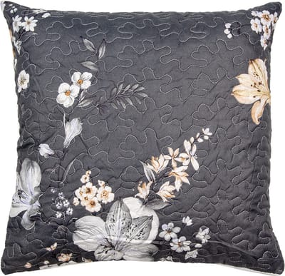 Clayre & Eef Kussenhoes 50x50 cm Grijs Beige Polyester Bloemen