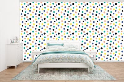 Behang - Fotobehang Stippen - Patronen - Geel - Breedte 500 cm x hoogte 280 cm