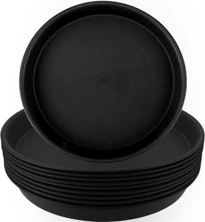 10 Pack 12 Inch Plastic Plant Dish - Zwarte Plantenpot, Druppelbak voor Binnen en Buiten, Rond Planterschotel voor Tuin en Balkon
