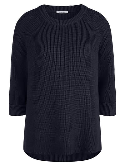 Lange trui 100% SUPIMA®-coton Van Peter Hahn blauw