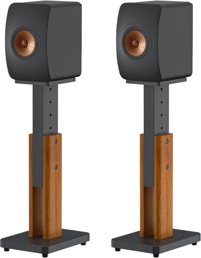 White-Label® Luidspreker Standaard - Speaker Vloerstandaard - Extra Stevig - Zwart met bruin