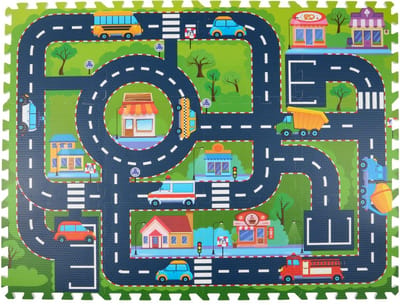Eddy Toys Playmat city traffic 12pcs eva - 12 Stuks