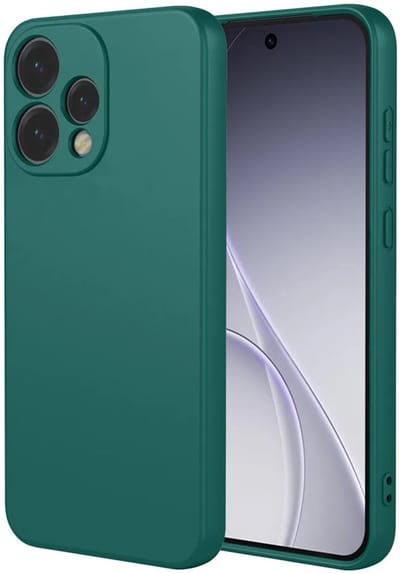 Hoesje geschikt voor Oppo Reno15 - Phonesta Soft Silk Silicone Back Cover - Donkergroen