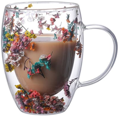 Dailygoods- Cappuccinoglas 350 ml - Dubbelwandig - Koffieglas - Latte Macchiato Glas - Thermoglas - Hittebestendig Borosilicaatglas - Theeglas
