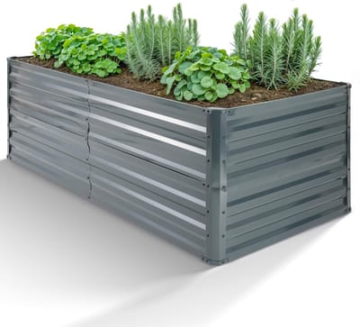 AREBOS metalen verhoogd bed 120 x 90 x 59 cm tuinbed roestvrij staal groentebed