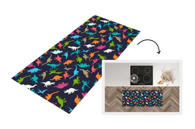Keukenloper - Loper keuken - Patronen - Dino - Kleuren - 120x50 cm - Keukenloper vinyl