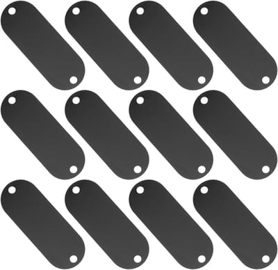 30pcs Blank Aluminum Alloy Name Plate Metal Name Tags Metal Engraving Blanks Metal Tags Name Badges Black