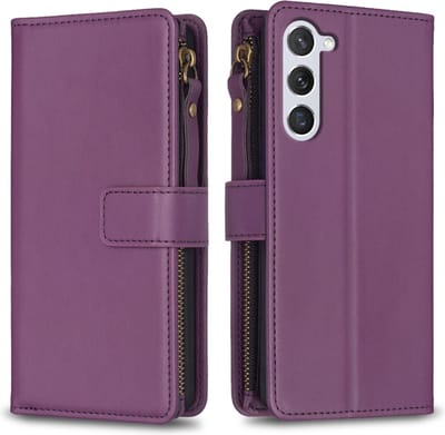9 Pas - BookCover Wallet Etui geschikt voor Samsung Galaxy S23 Paars