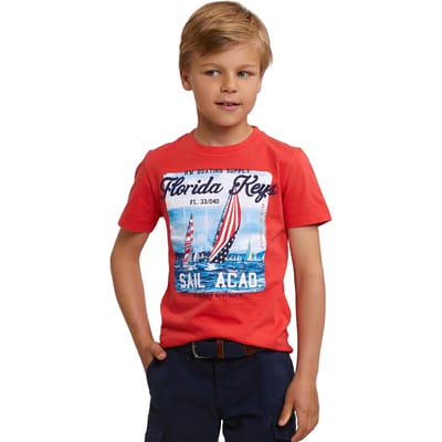 River Woods Normal Fit Basic T-shirt Short Sleeves Cornell Red Size: 8 | T-shirts Outlet | Unisex | Rood