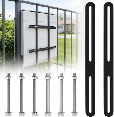 Dailygoods- Bevestigingsset Roestvrij Staal - 2 Stuks - Hekbrievenbus Montage - Platte Connector - Schroeven Inclusief - Duurzaam en Robuust - Brievenbushouder