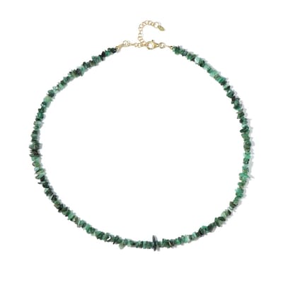 Cavill - Zilveren Halsketting 925 Sterling Zilver - Verstelbare Zambia Smaragd 71,321 ct - Luxe Sieraad Dames - Handgemaakte Smaragd Ketting