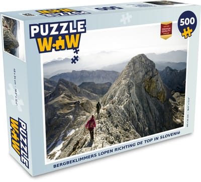 Puzzel Bergbeklimmers lopen richting de top in Slovenië - Legpuzzel - Puzzel 500 stukjes