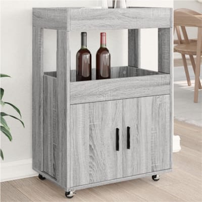 Drankkar 60x39,5x89 cm bewerkt hout grijs sonoma eikenkleurig
