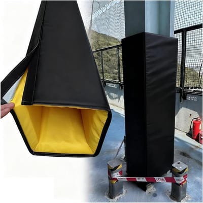 Paalbescherming Schuimrubber - Stangbekleding Veiligheid - Sportieve Training - Waterdicht UV-bestendig - 2-12 Inch - Zwart