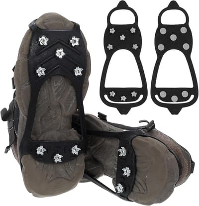 Spikes - Antislip Spikes - spikes voor schoenen - spikes schoenen sneeuw - laarzen met 8 roestvrijstalen spikes - voor extra grip op ijs en sneeuw - geschikt voor wandelen, klimmen en hiken