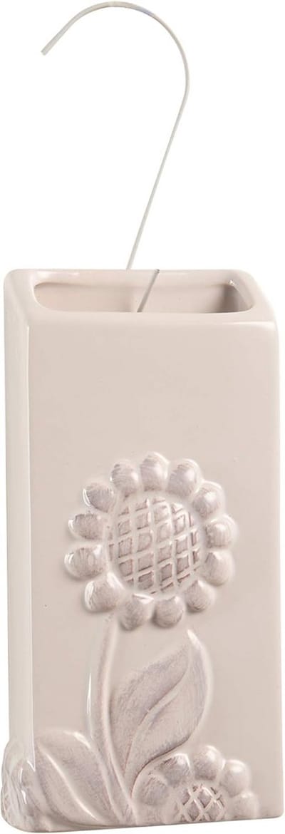 Katten Luchtbevochtiger - Keramiek Decoratie - Lucht Verbeteren - Voor Radiator - 18x4x13 cm - Wit Bloem